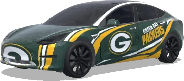 Green Bay Packers (Green bay packers) – covering Tesla Model 3