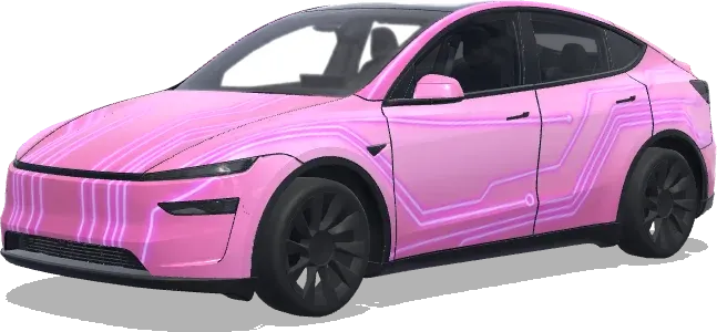 Neon-Schaltkreis Pink – Tesla Model Y Wrap