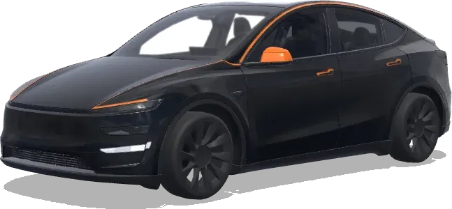 Matte Black Orange Accent – Tesla Model Y wrap