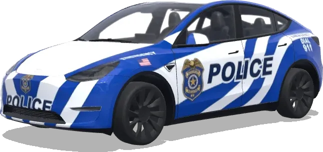 Blaue Streifen Polizei-Lackierung – Tesla Model Y Wrap