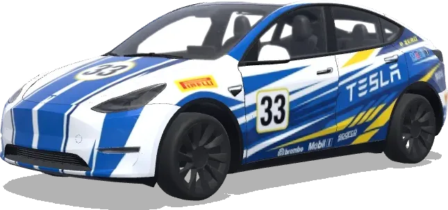 Blue White 33 Tesla Wrap – Tesla Model Y wrap