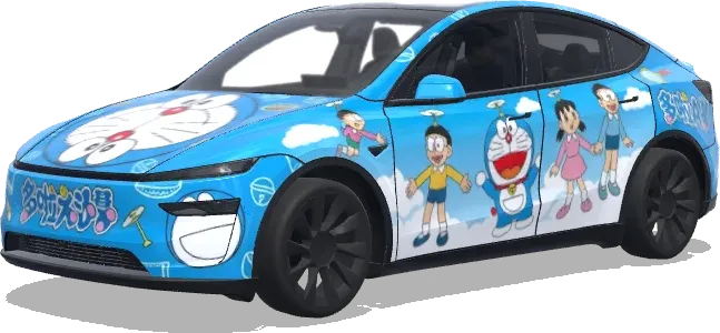 Blaue Doraemon-Freunde-Folierung (多啦A夢) – Tesla Model Y Wrap