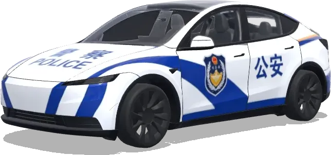藍白警用條紋 – 特斯拉 Model Y 塗裝