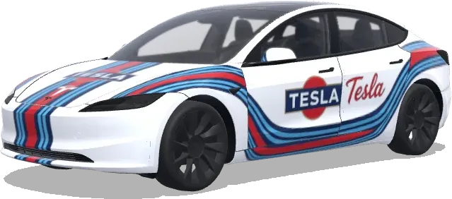 Look Martini racing avec la marque Tesla inclue – Tesla Model 3 wrap