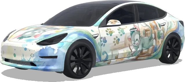Gelatoni Disney (Themed car of the character Gelatoni from Disney) – covering Tesla Model 3