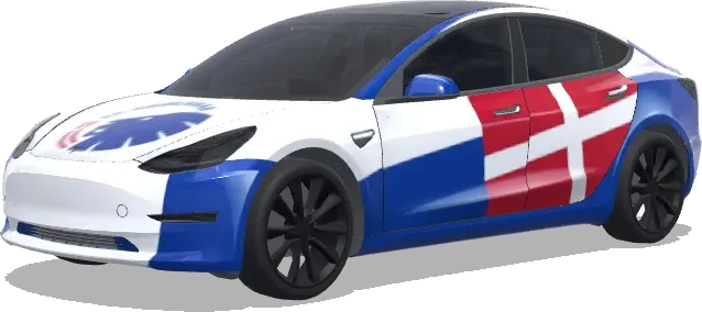 FC Copenhagen Flag – Tesla Model 3 wrap