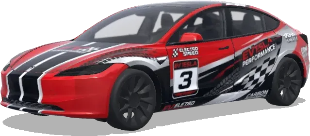 Rotes Carbon Nummer 3 – Tesla Model 3 Wrap