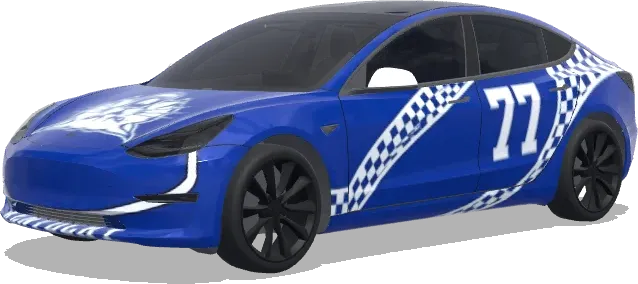 Kentucky Basketball Nr. 77 (Kentucky basketball uniform number 77) – Tesla Model 3 Wrap