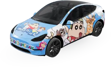 Blue Crayon Shin-chan Wrap (蜡笔小新) – Tesla Model Y wrap