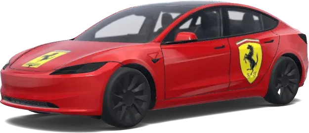 Roter Ferrari – Tesla Model 3 Wrap