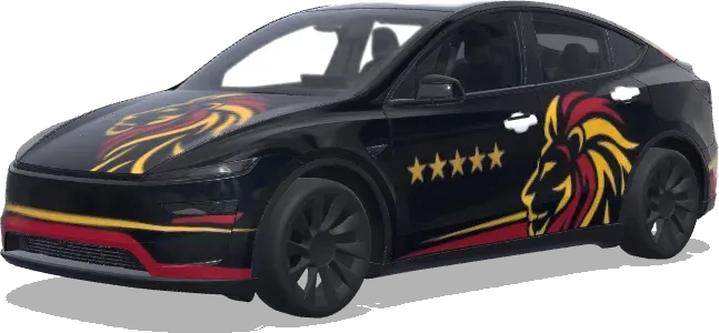 Galatasaray fondo negro (galatasaray ama cok sadece, arka plan siyah.) – wrap para Tesla Model Y