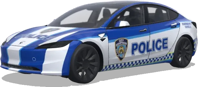 Blaue-Weiß-Polizeilackierung – Tesla Model 3 Wrap