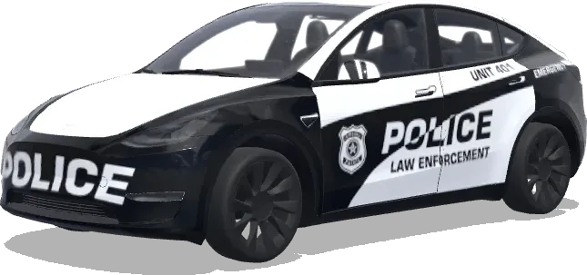 Unité 404 Police – covering Tesla Model Y