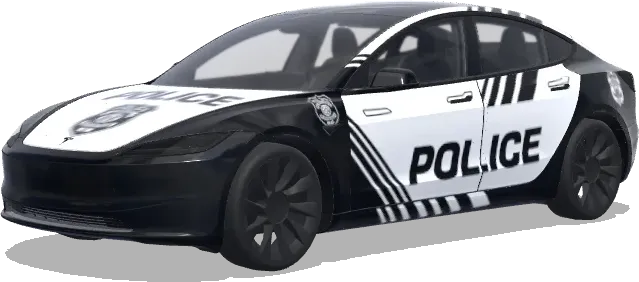 Black White Police Wrap – Tesla Model 3 wrap