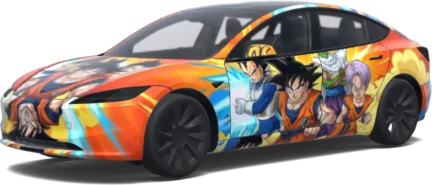 Dragon Ball Z Energie – Tesla Model 3 Wrap