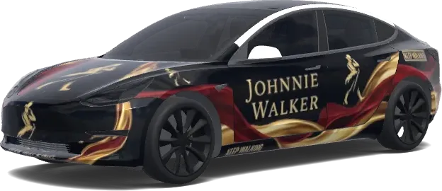 Johnnie Walker. – Tesla Model 3 wrap