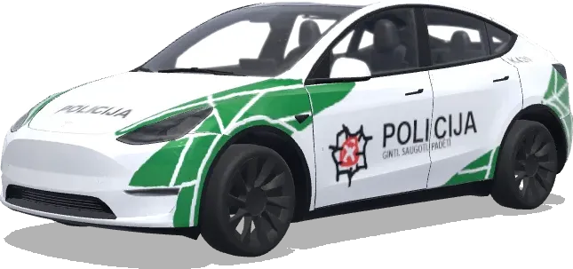 Shitty lithuanian police livery – 테슬라 Model Y 랩핑
