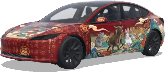 십이지간 (Chinese Zodiac) – 테슬라 Model 3 랩핑