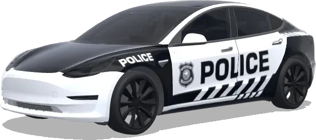 Schwarz-Weiß-Polizei – Tesla Model 3 Wrap