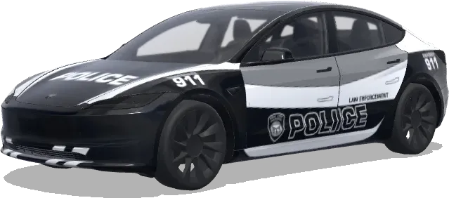 Schwarz-Weiß-Polizei-911 – Tesla Model 3 Wrap