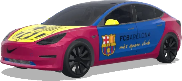 FC Barcelona Visa (VISA BARCA BARCELONA) – Tesla Model 3 Wrap