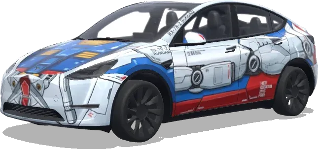 Gundam (高达) – covering Tesla Model Y