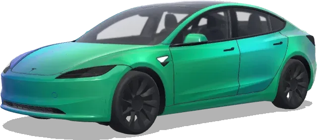 Grün-Blau Verlauf (green and blue gradient) – Tesla Model 3 Wrap
