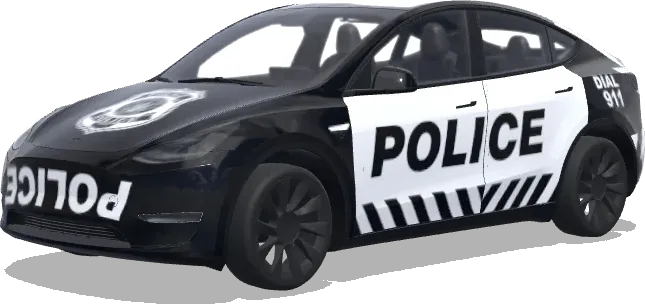 Schwarz-Weiß-Polizeimodell Y – Tesla Model Y Wrap