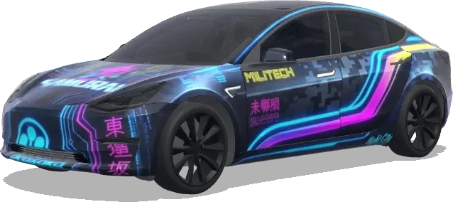 Cyberpunk 2077 – Tesla Model 3 wrap