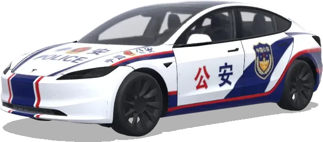 레드 블루 경찰 테슬라 (中国公安) – 테슬라 Model 3 랩핑