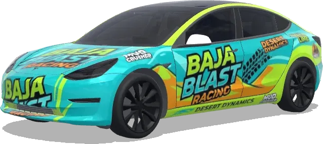 Carreras Baja Blast (Baja blast racing) – wrap para Tesla Model 3