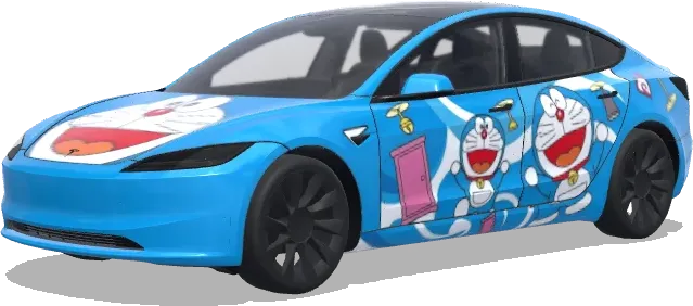 Doraemon Rêve Bleu – covering Tesla Model 3