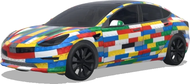 Estilo LEGO (A car inspired by LEGO toys or blocks) – wrap para Tesla Model 3