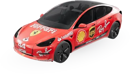 F1 Ferrari Hamilton – Tesla Model 3 Wrap