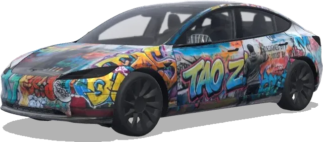 Graffiti-Wand Erweiterung – Tesla Model 3 Wrap