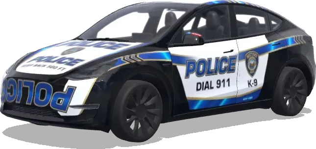 Blaue Streifen K-9-Streife – Tesla Model Y Wrap