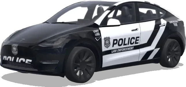 Diagonal Stripe Police – Tesla Model Y wrap