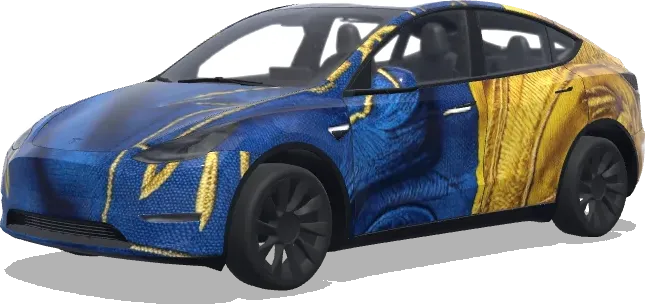 Bandera Ucrania Texturizada – wrap para Tesla Model Y