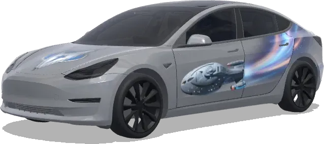 灰底星際艦隊 – 特斯拉 Model 3 塗裝