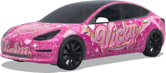 Barbie Vicky – оклейка Tesla Model 3