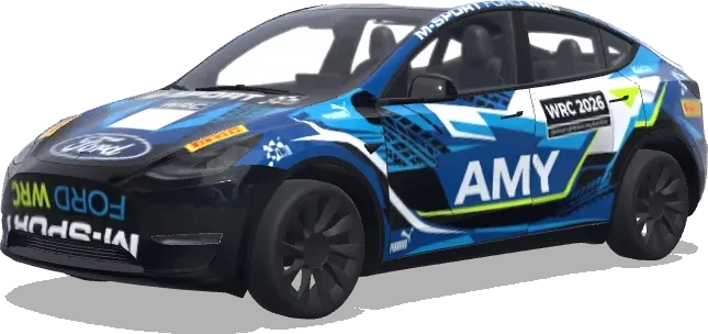 M-Sport Ford WRC Amy (M-Sport Ford WRT 2026 WRC with my name on it : Amy) – оклейка Tesla Model Y