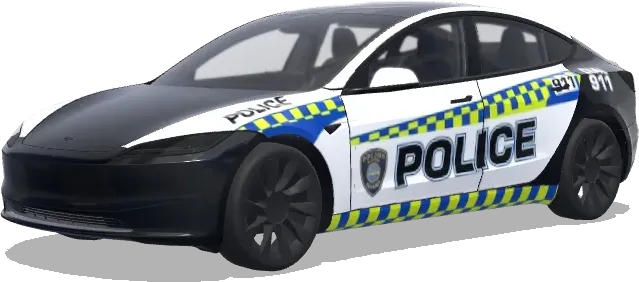 Blaue Karo-Polizei – Tesla Model 3 Wrap