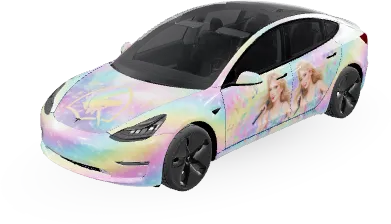 Regenbogen Einhorn Elsa (Rainbow unicorn swift elsa) – Tesla Model 3 Wrap