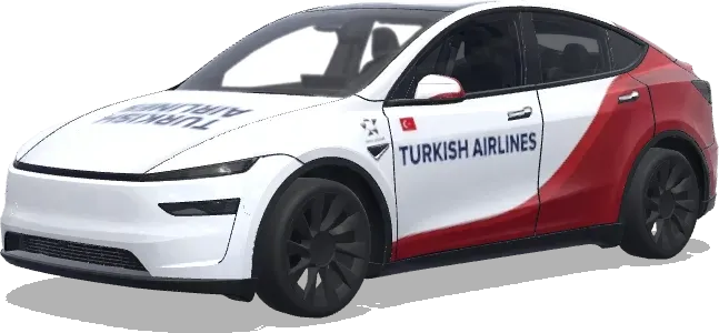 turkish airlines, aircraft liveries – Tesla Model Y wrap