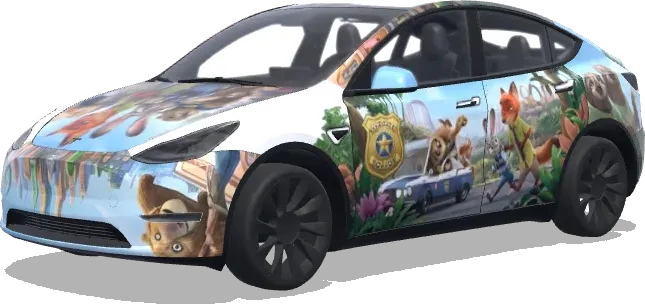 Zoomania Design (疯狂动物城元素风格的汽车贴图) – Tesla Model Y Wrap