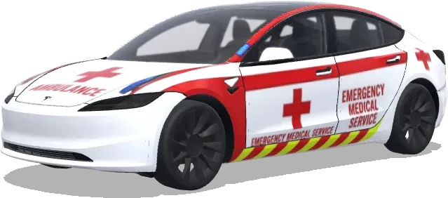 Croix-Rouge – Véhicule d’urgence Tesla – covering Tesla Model 3