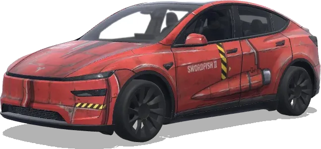 카우보이 비밥 (Red Cowboy Bebop space fighter ship) – 테슬라 Model Y 랩핑