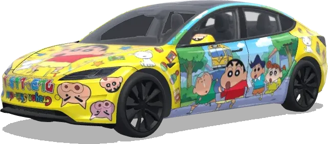 Yellow Shin-chan Group (小新) – Tesla Model 3 wrap