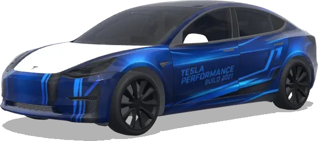 Tesla Performance 2021 (blue tesla performance build 2021. Colors: blue.) – оклейка Tesla Model 3