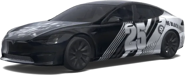Schwarz-Weiß-25-Folierung – Tesla Model S Wrap